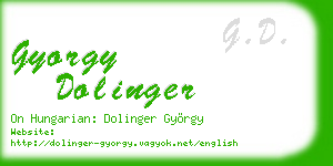 gyorgy dolinger business card